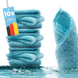 HELOME Microfibre Super Suction Cloth / Dust Cloth in Pack of 10 / Set - Efficient, Chemical-Free Cleaning with Super Absorbency - Pack of 10 - Microfibre Drying Cloth | Dust Magnet