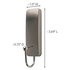 Command - Ganchos de pared de níquel cepillado mediano, 2 ganchos de capa y 4 tiras de comando, sin daños y con calcomanía, sin herramientas, ideales para colgar la decoración del hogar, soporta hasta