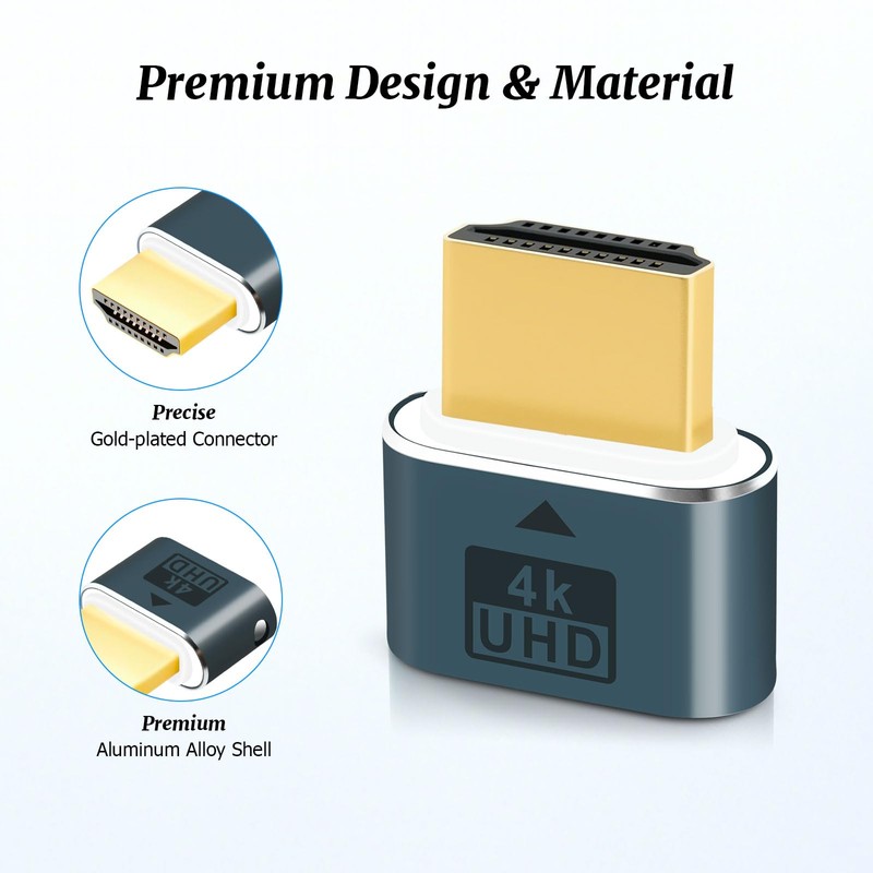 Wowfast HDMI Dummy Plug, HDMI Dongle Virtual Monitor Display Emulator
