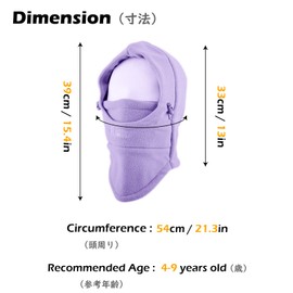 TRIWONDER Kids' Neck Warmer, Hood, Cold Protection, Balaclava, Fleece Face Mask, Helmet, Face Cover, Skiing, Snowboarding, Fishing, Mask, Windproof, Eye Cap for Boys and Girls