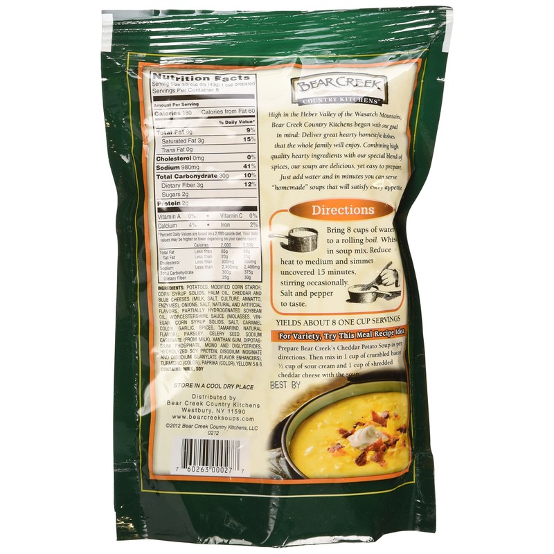 Bear Creek Country Kitchen Cheddar Potato Soup Mix (Pack of