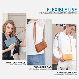 APHISON Crossbody Bags For Women, Clutch Wristlet Wallet Phone Purse Shoulder handbags Multi-Function RFID Card Holder - Yellow