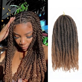 Vustbeauty Marley Twist Braiding Hair 14 Inch Marley Twist Hair Cuban Twist Hair 8 Packs Afro Kinky Curly Twist Crochet Hair Synthetic Marley Hair Extensions (14 Inch 8packs, T30)