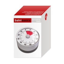 balvi - Basics Mechanischer und magnetischer Timer. Einstellbar von 1 bis 60 Minuten. Alarmton bei Er