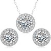 Gugots Moissanite Diamond Necklace and Earrings Set for Women/Men Crystal