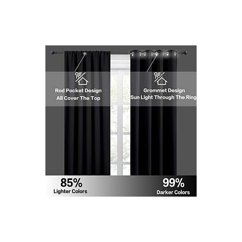 RYB HOME - Cortinas opacas de 54 pulgadas para sala