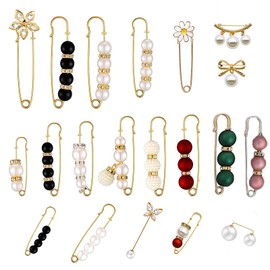 Teppich 20 Pcs Pearl Safety Pins Pant Waist Tightener Pins for Women Brooch Sweater Shawl Hat Clip Neckline Brooch Dress Hat Accessories