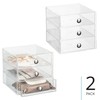 iDesign Stackable 3 Makeup Organizer for Bathroom or Vanity Storage-Set