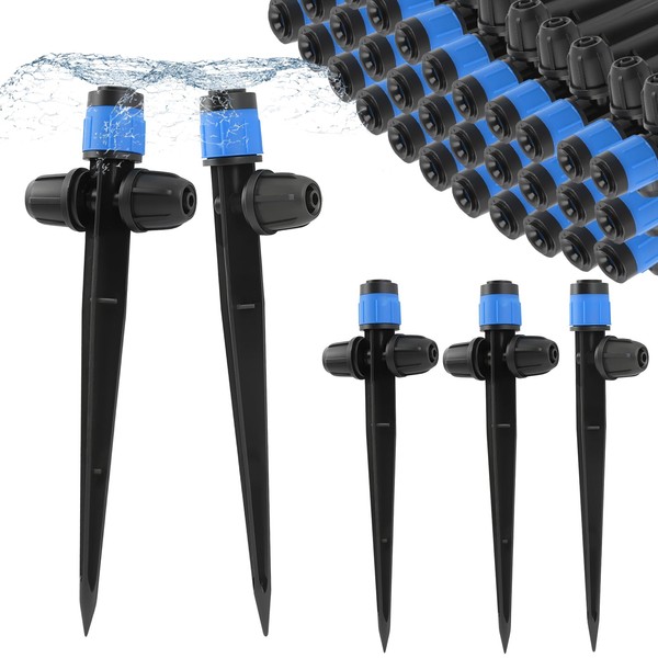 35PCS Double-Head Drip Irrigation Emitters, Kalolary Locked Drip Irrigation Sprayer
