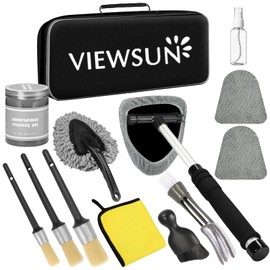 Viewsun Windshield Cleaner Tool, 13Pcs Car Interior Cleaning Kit, Car Detailing Kit Interior Cleaner, Car Detailing Brushes, Car Cleaning Gel, Inside Cleaning Supplies Accessories for Women Men
