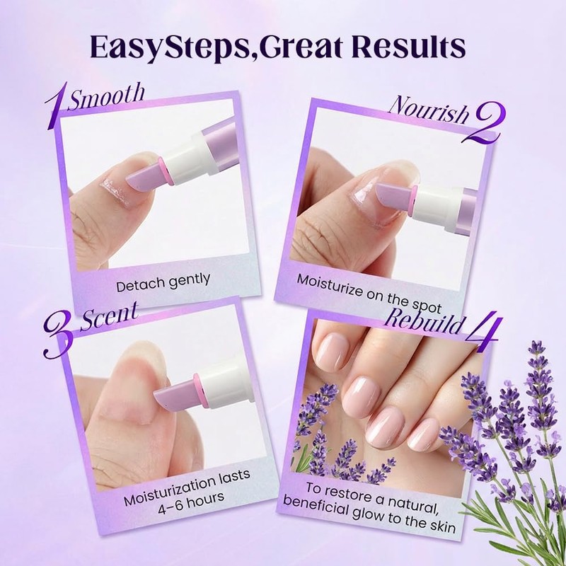 2en1 Cuticle Oil Pen-Aceite Nutritivo para Cutículas y Uñas(1pieza,Lavanda)