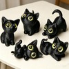 BOFYTR Black Cat Ornament, Articulated Cat Figures Set of 5