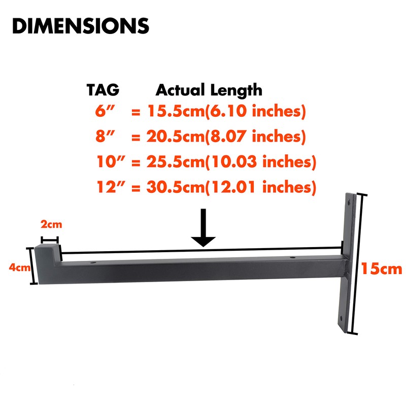 OVOV 2 Pack Shelf Brackets 12 inch Heavy Duty Floating