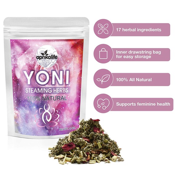 aprikalife Yoni Steaming Herbs (4oz / 6 steams) - Natural V Steam, Yoni Steam Herbs for Cleansing