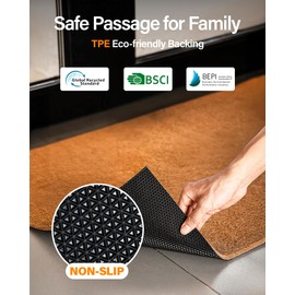 SAKSUN Door Mat Welcome Outdoor Mats: Artificial Coir Doormat for Indoor Outdoor Outside Home Entrance - Front Door Mat Non-Slip Backing Washable Fall Mats for Porch Entryway Floor Decor (Blank, 17"x 30")