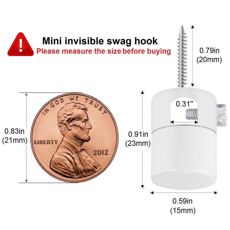 Adcssynd 6 Pack Upgrade Version Ceiling Hooks for Hanging Lights,