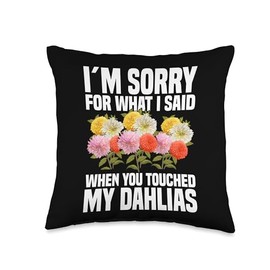 Black Dahlia Plants Dahlia Seeds Live Gardening Dahlias Throw Pillow