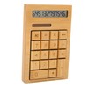 Wooden Calculator Solar Battery Powered 18 Keys Large LCD Display