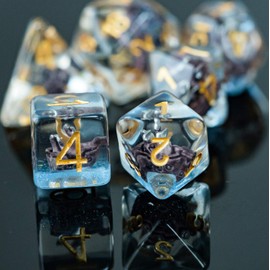 cusdie Polyedrisches DND-Würfel-Set, Kunstharz-Würfel, gefüllte Würfel für Dungeons and Dragons, Rollenspiel (RPG), Pathfinder, Tischspiel, Brettspiele (Segelboot)