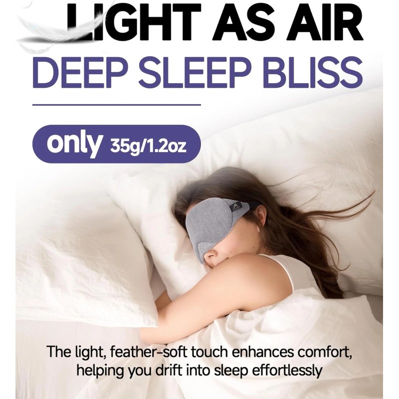 Mavogel Cotton Sleep Eye Mask - Updated Design Light Blocking