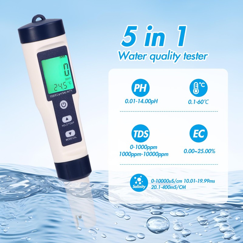 pH Value Meter, pH Tester, pH Meter, Pool 5 in