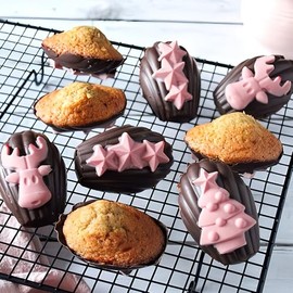 CÉCOA - 9 Christmas Madeleine Mould - 100% Silicone - Madeleine Mould - - Non-Stick Coating - BPA Free - Perfect Cooking and Easy Release