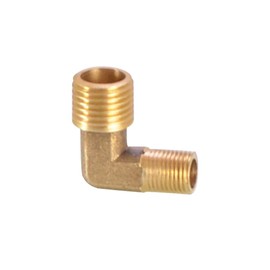 Threaded Fittings Brass Pipe, 90 Degree Connections Brass Hose Barb Fitting, BSP Male Thread Pipe Oil Gas Angle Fitting Coupling (DN8 1/4" Male Thread x 1/8" Male Thread)