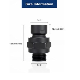 ieron Showerhead Extension 360° Swivel Ball Turn Adapter Head Connector for G 1/2 Universal Replacement Shower Arm & Shower Head - Black