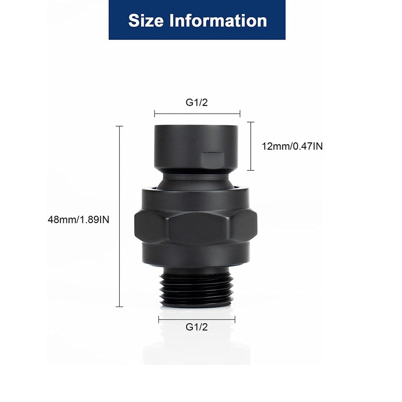 ieron Showerhead Extension 360° Swivel Ball Turn Adapter Head Connector