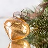 Aurora Christmas Glass Lantern Christmas Bauble, Gold, 2"