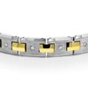 Gem Stone King Men’s Diamond Tungsten Bracelet with Shiny Gold