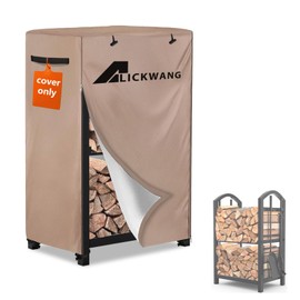 Alickwang 17 Inch Firewood Rack Cover,Heavy Duty 600D Waterproof Outdoor Firewood Storage Rack Cover,Wood Rack Cover for 2-Tiers Small Log Holders for Firewood.(14" D x 17" W x 30" H,Cover Only)