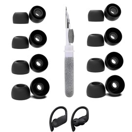Vykyntow 8 Pairs Replacement Ear Tips Compatible with Beats Powerbeats Pro, with 3 in 1 Cleaner Kit, Silicone Ear Tips (XS/S/M/L)