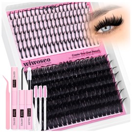 wiwoseo Spike Cluster Lashes Individual Eyelashes Cluster Eyelashes Individual Lashes Kit 100D Manga Lash Clusters DIY Lash Extensions Fairy Eyelash Clusters Eyelashes Individuals Kit (12-20MM)