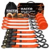Haccoplanet Ratchet Tie Down Straps, 2340lb Break Strength, 4pc 1inch