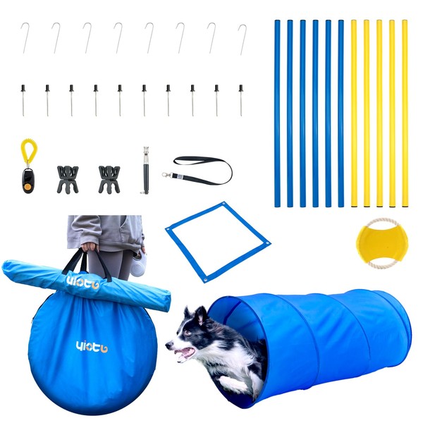 Yiotl Dog Agility Training Starter Kit Backyard Obstacle Course with
