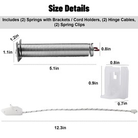 ZATUX 12004119 Dishwasher Door Spring and Cable Kit Included 00754866 Compatible with Bos-ch Dishwashers SHE SHX SHP Series Replaces 4163808 AP5953108 PS10061222