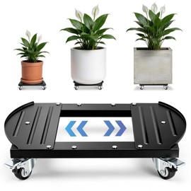 KEDSUM 15-20 Inch Plant Caddy with Wheels, Anti-Tip 4-Wheel 800LBS Heavy Duty Plant Stand, Adjustable Steel Panel for Versatile Use in Plant Stand, Rust-Resistant for Indoor Outdoor Flowerpot