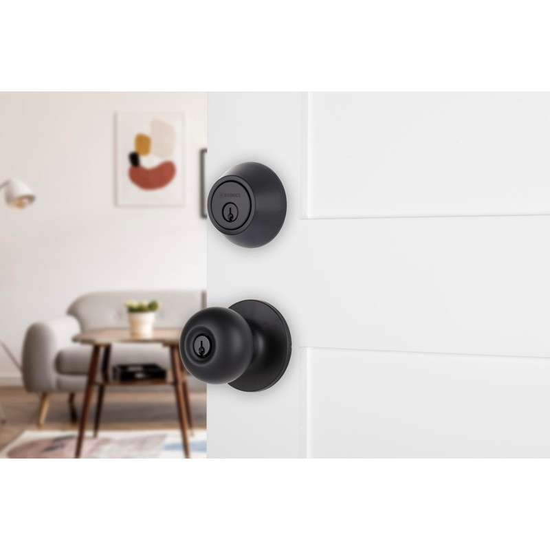 BRINKS - Transitional Single Cylinder Deadbolt, Matte Black - Built