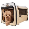 PET LIFE 'Easy Folding' Zippered Folding Collapsible Wire Framed Lightweight