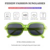 FEISEDY Retro 90s Rectangle Sunglasses Oval Yellow Sunglasses Trendy Irregular