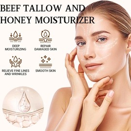 JORUN Beef Tallow Skin Care Tallow Balm - Deep Nourishment Organic Beef Tallow and Honey Balm - Quick Absorption Beef Tallow Moisturiser for All Skin Types(2.12 Oz)