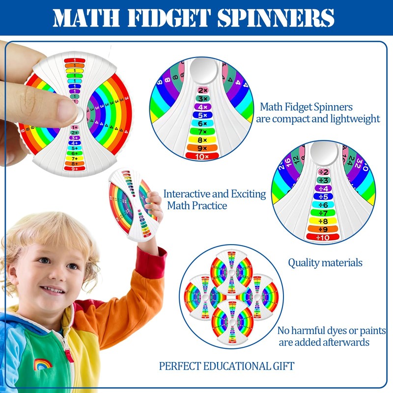 YAAVAAW Math Fidget Spinner,Math Fact Fidget Spinners,Number Fidget Toy,Double Sided