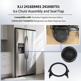 241688401 Ice Chute Assembly and 241688701 Refrigerator Dispenser Ice Chute Door Seal Flap Parts Compatible with Electrolux Frigidaire Kenmore Refrigerators 5304421629 7241688701 Maker Dispenser Door