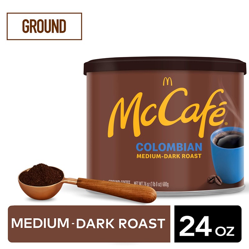McCafé Colombian, Medium-Dark Roast Ground Coffee, 24 oz Canister