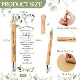 Cholemy 36 Sets Bridal Shower Pens Bulk Wedding Bridal Shower Favors for Guest with Thank You Cards and Twine Retractable Ballpoint Pen Black Ink for Games Proposal Gift