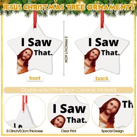 Barydat 2026 Christmas Christian Ornaments Decor, I Saw that Christian Ceramic Ornaments Christmas Stocking Stuffers Appreciation Gift for Friends Women Men Coworker(6 Pcs)