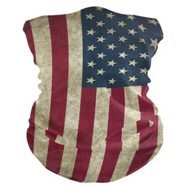 UWSG Fashion Bandanas Headwear Seamless Neck Gaiter Headwrap Balaclava (Retro American Flag)