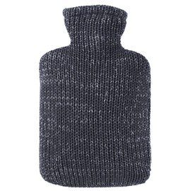 Hugo Frosch Classic Hot Water Bottle 1.8 L with Knitted Cover Lurex Anthracite