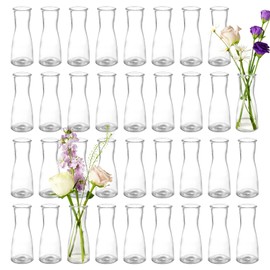 35 PCS Glass Bud Vases for Centerpieces, 5.5" Clear Small Flower Vases